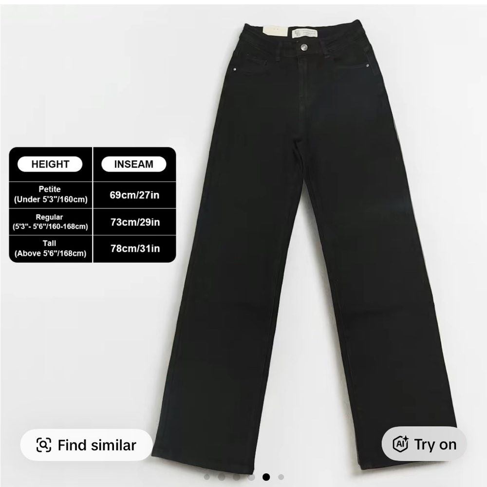 TikTok viral katch me wide leg black jeans petite denim stretchy